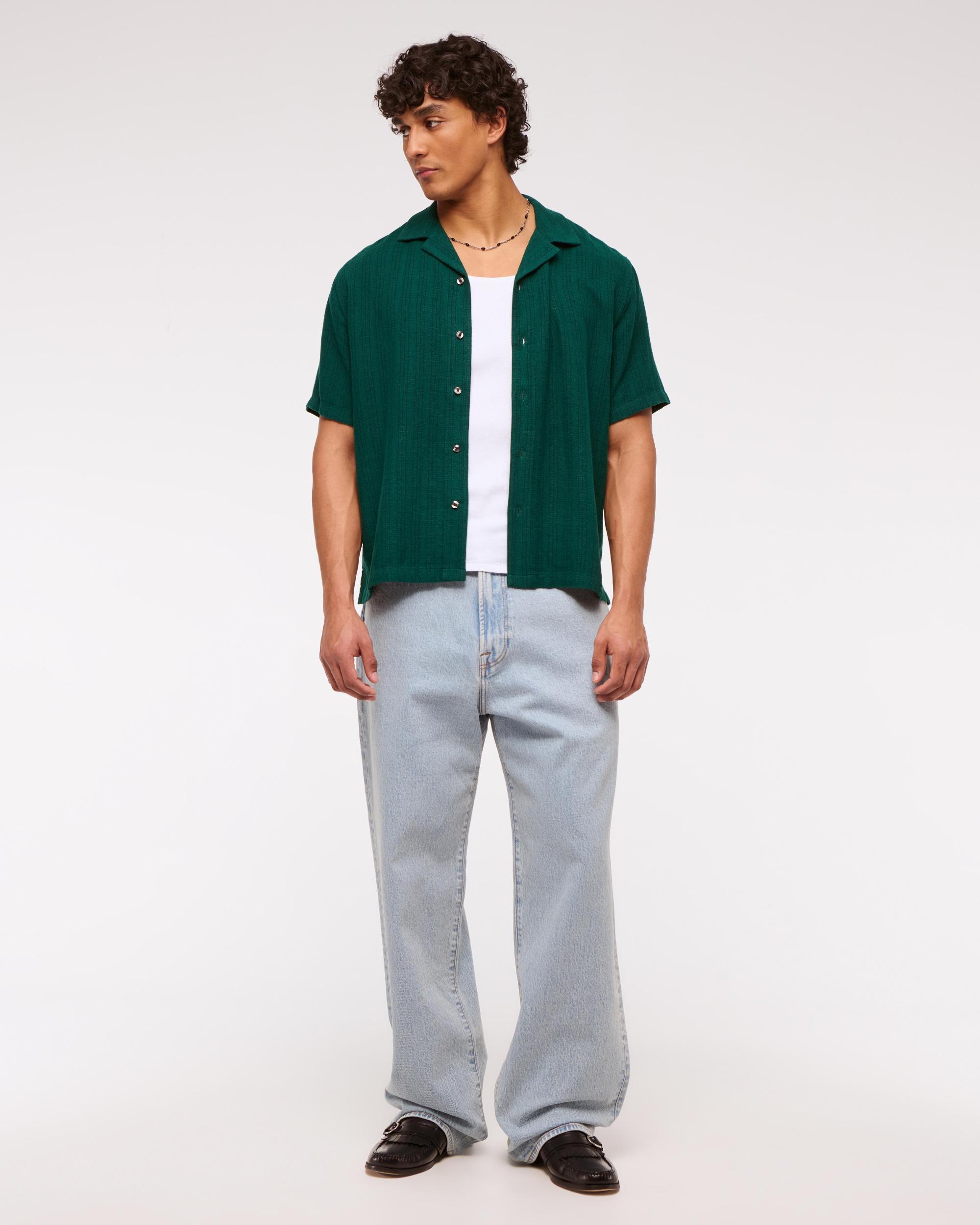 Camp Collar Summer Linen-Blend Shirt Product Image