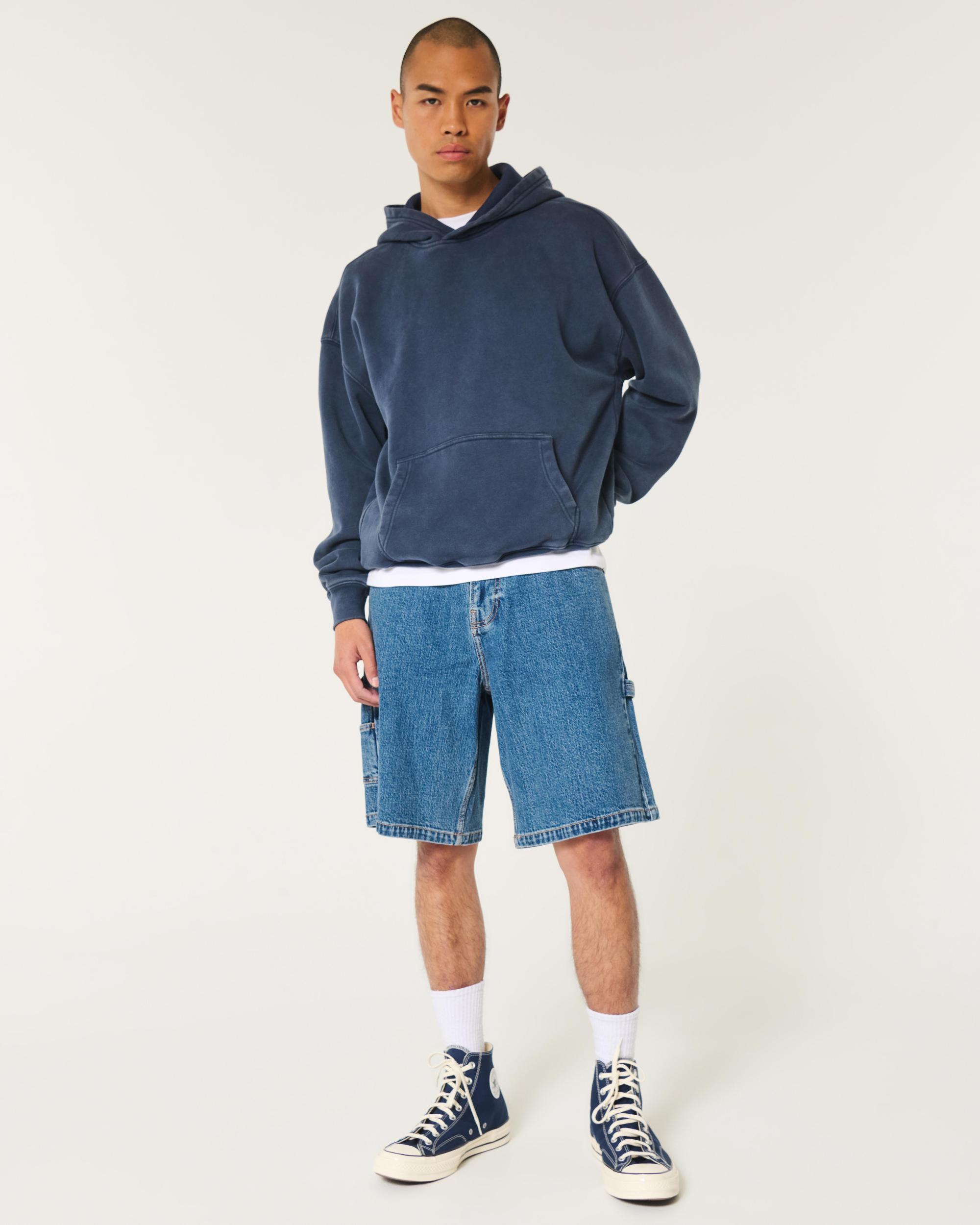 Hollister Feel Good Fleece Boxy Camo Hoodie Product Image