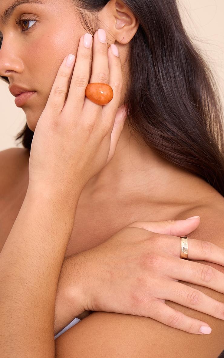 Gold and Orange Resin Ring Multi Pack Product Image