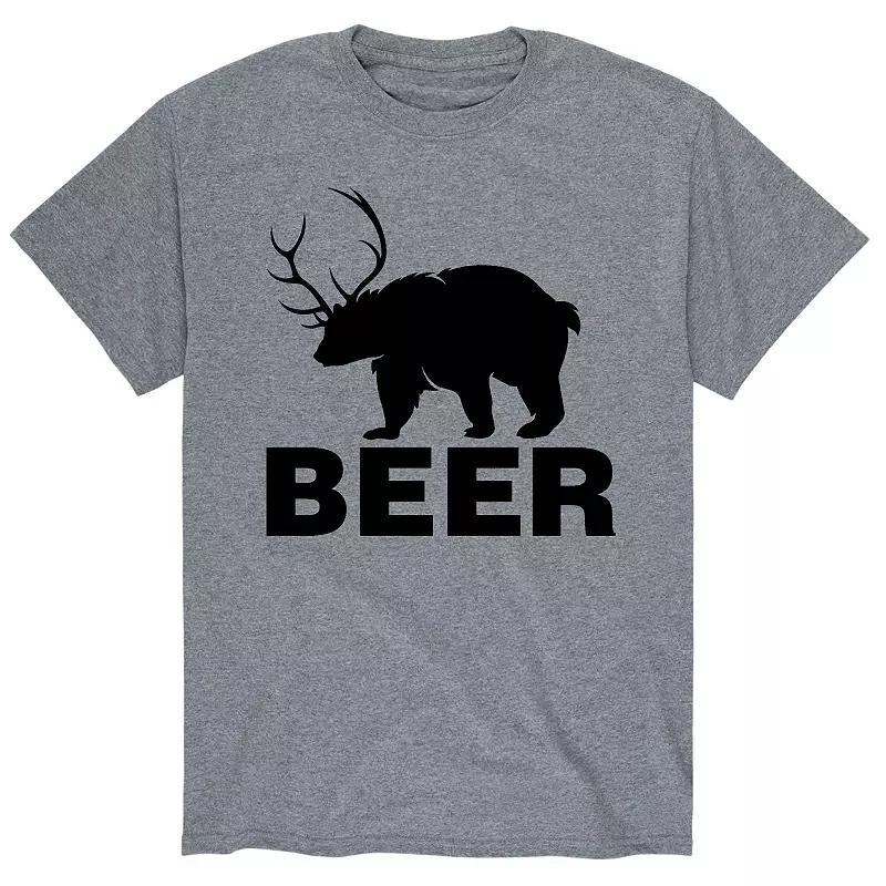 Men's Hunting Beer Bear Tee, Size: XXL, Gray Product Image