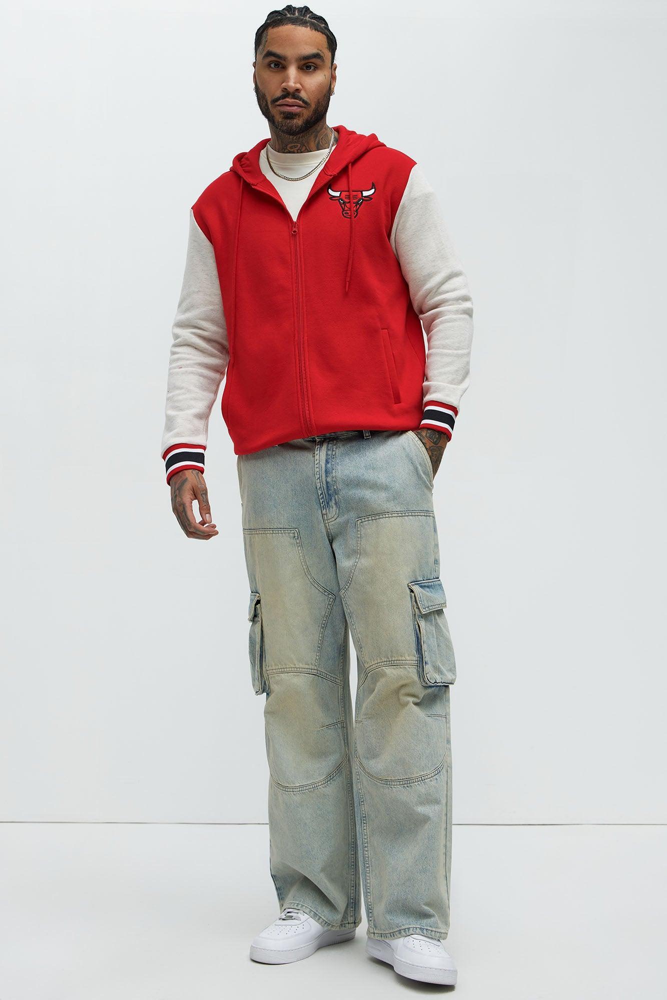 Bulls Above The Rim Zip Up Hoodie - Red Product Image