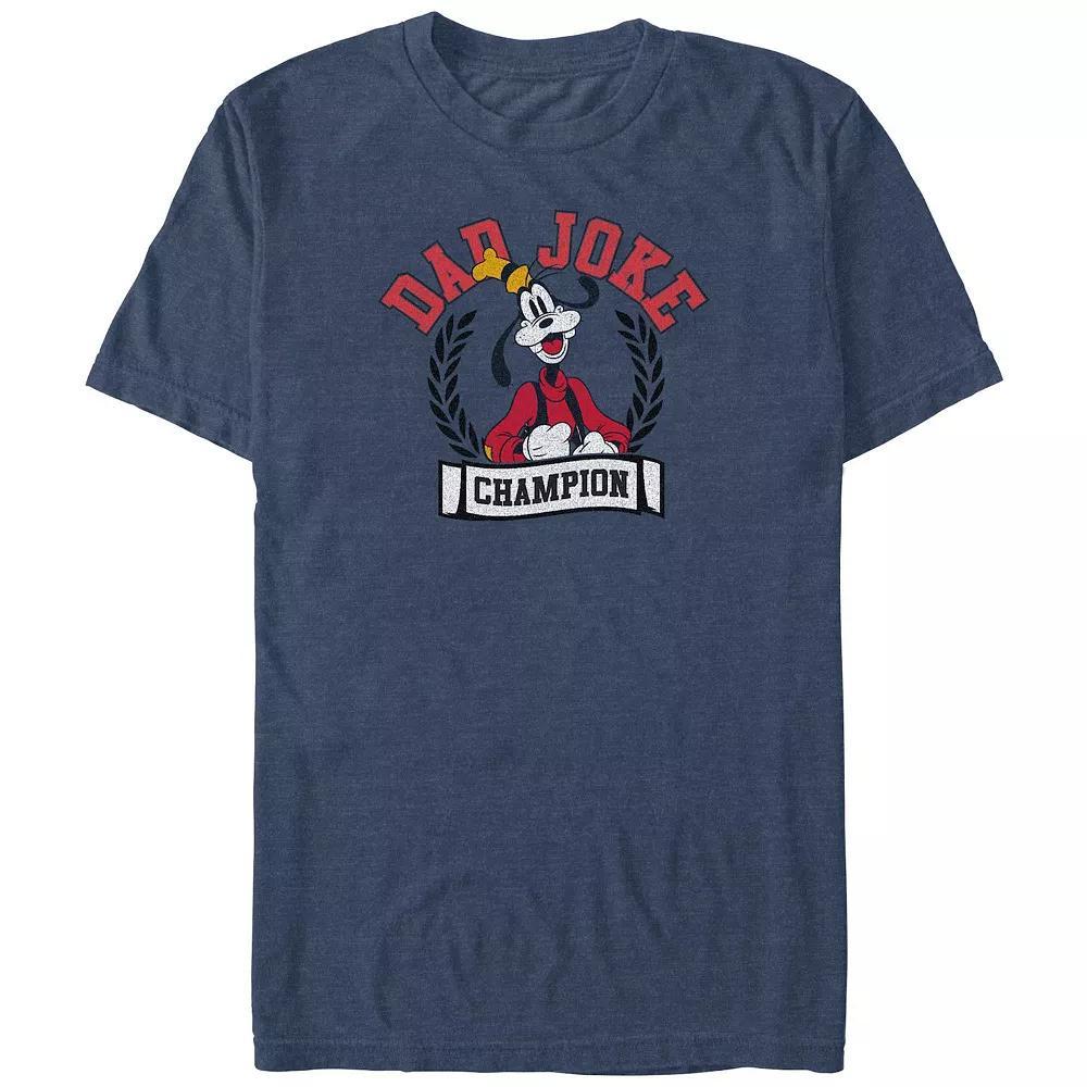 Disney's Goofy Dad Joke Champion Big & Tall Graphic Tee, Men's, Size: 4XL Tall, Navy Grey Product Image