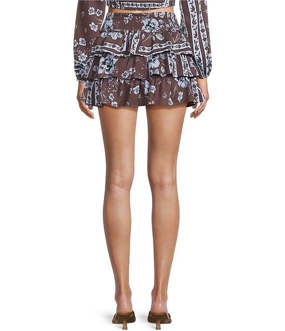 GB Smocked Floral Printed Coordinating Mini Skort Product Image
