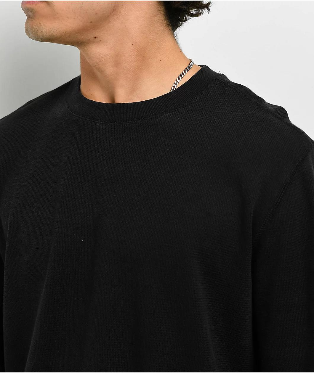 ITA Rift Vintage Black Thermal Long Sleeve Slim T-Shirt Product Image