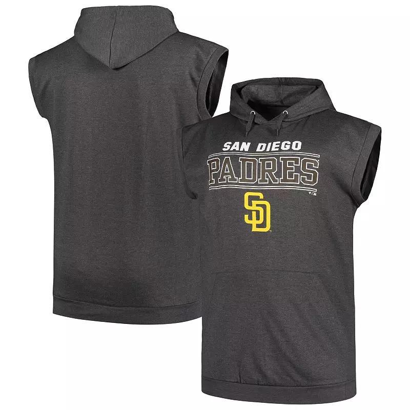 Men's Profile Heather Charcoal San Diego Padres Big & Tall Muscle Sleeveless Pullover Hoodie, Size: 2XLT Product Image