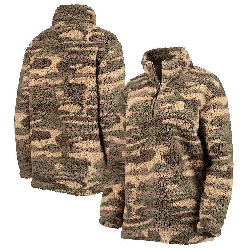 Women's G-III Sports by Carl Banks Camo New York Rangers Sherpa Quarter-Zip Jacket, Size: Large, Ran Green Product Image