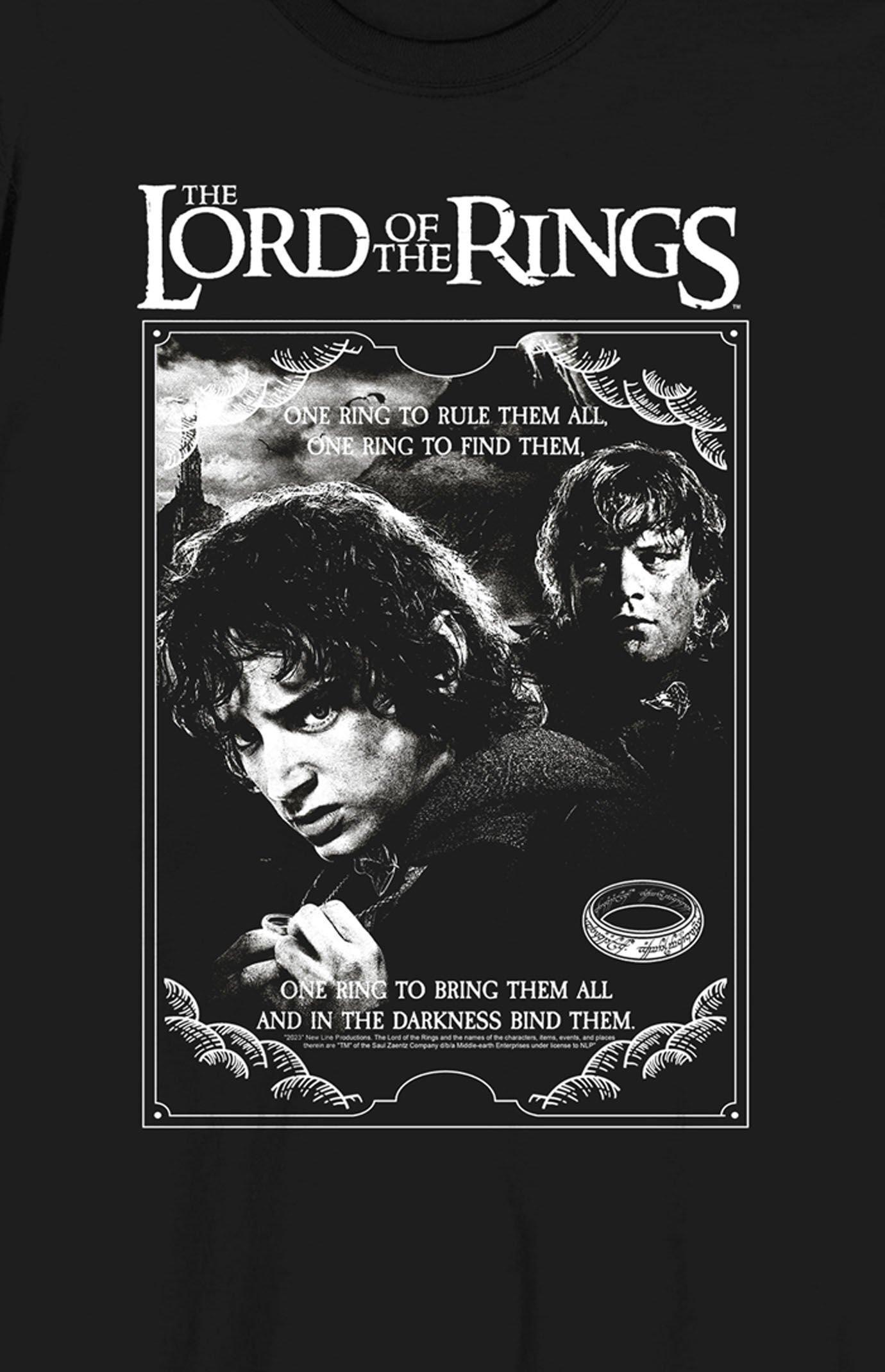 Men's Lord of the Rings Poster Graphic Tee, Size: Medium, Black Product Image