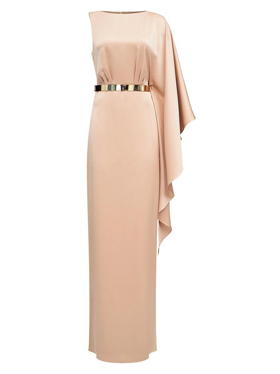 Womens Rhiannon Satin One-Shoulder Gown Product Image