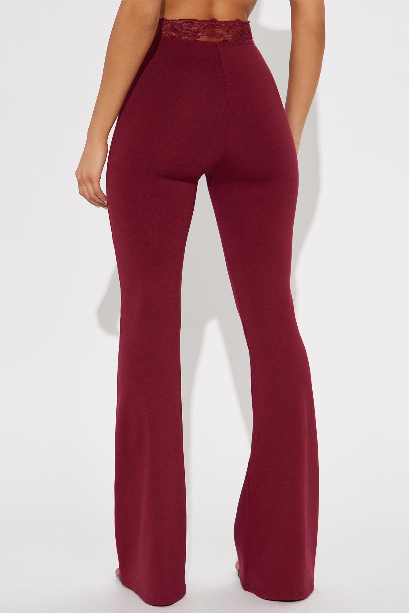 Playing Fair V Waist Flare Pant - Burgundy Product Image