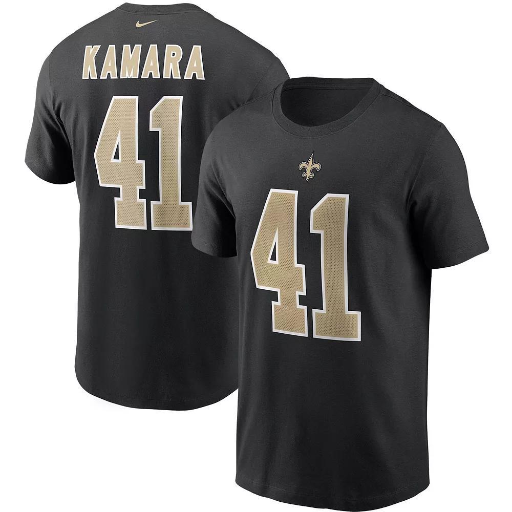 Men's Nike Alvin Kamara Black New Orleans Saints Name & Number T-Shirt, Size: Small Product Image
