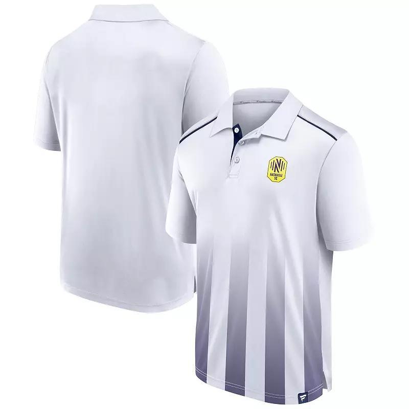 Men's Fanatics Branded White Nashville SC Line Up Fade Polo, Size: Medium, Mls White Product Image