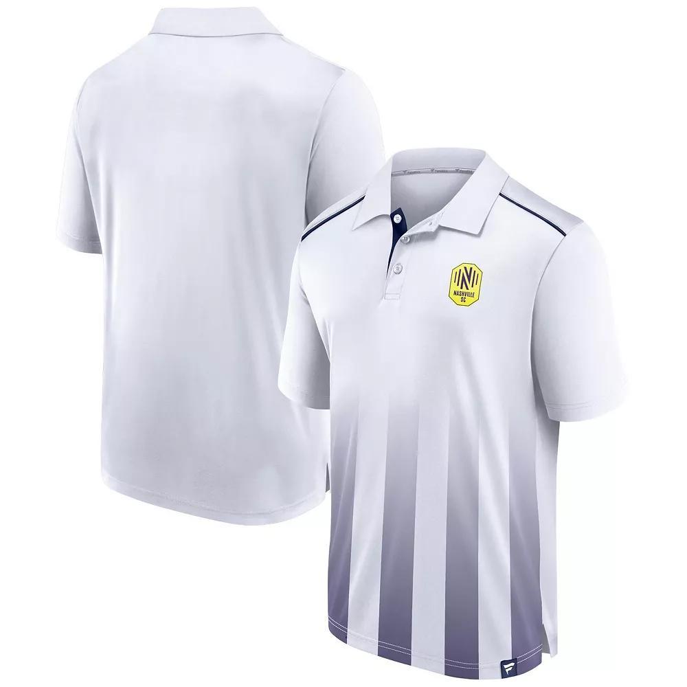 Men's Fanatics Branded White Nashville SC Line Up Fade Polo, Size: Medium, Mls White Product Image