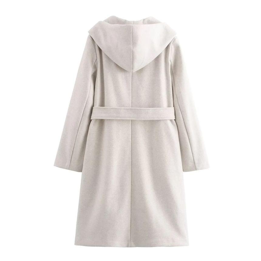 Plain Double-Breasted Coat Product Image