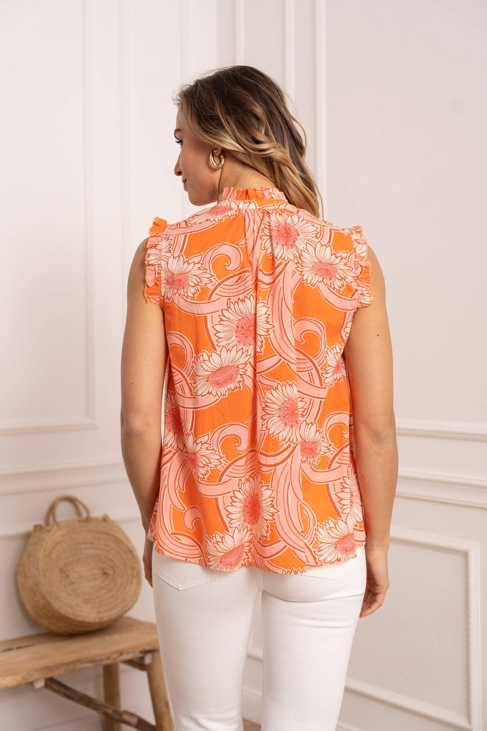 Orange Blossom Sleeveless Top Product Image