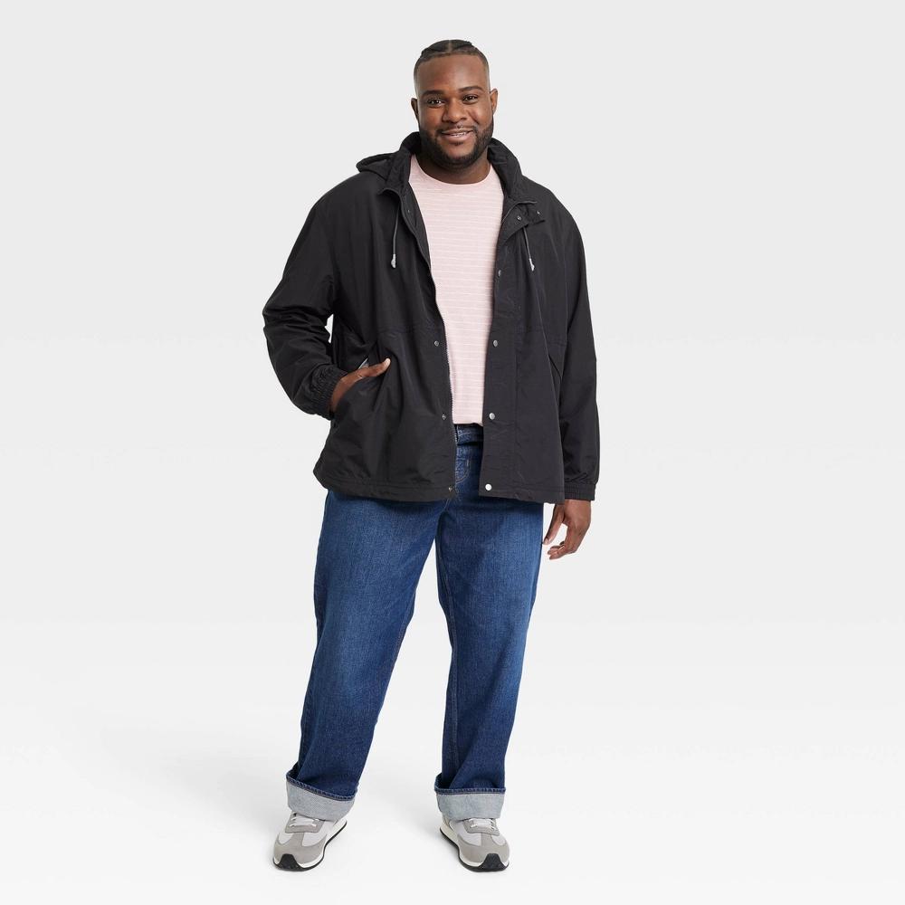 Mens Big & Tall Elevated Rain Coat - Goodfellow & Co Black 5XL Product Image