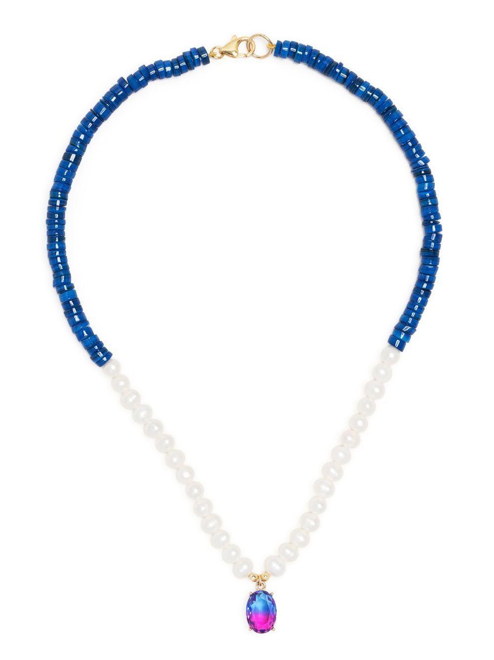 pearl shell bead crystal pendant necklace Product Image