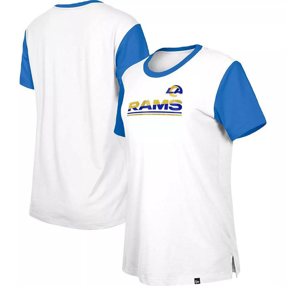 Women's New Era  White/Red Kansas City Chiefs Third Down Colorblock T-Shirt, Size: XL Product Image