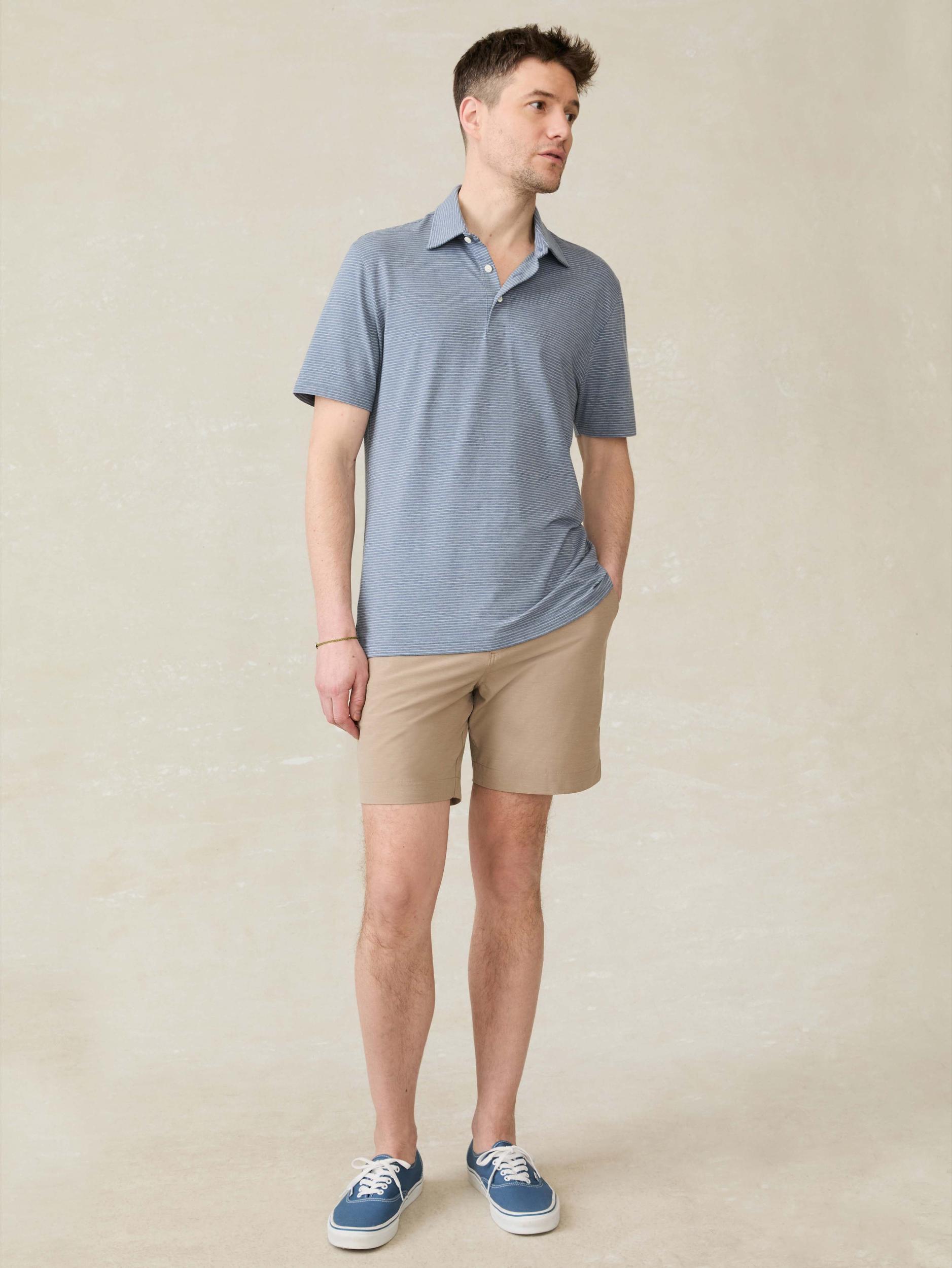 Short-Sleeve Movement™ Polo Shirt - Azure Beach Stripe Male Product Image