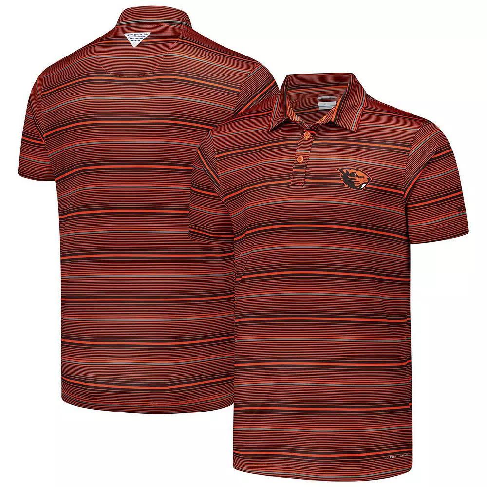 Men's Columbia Orange Oregon State Beavers PFG Super Terminal Tackle™ Omni-Shade™ Stripe Polo, Size: XXL Product Image