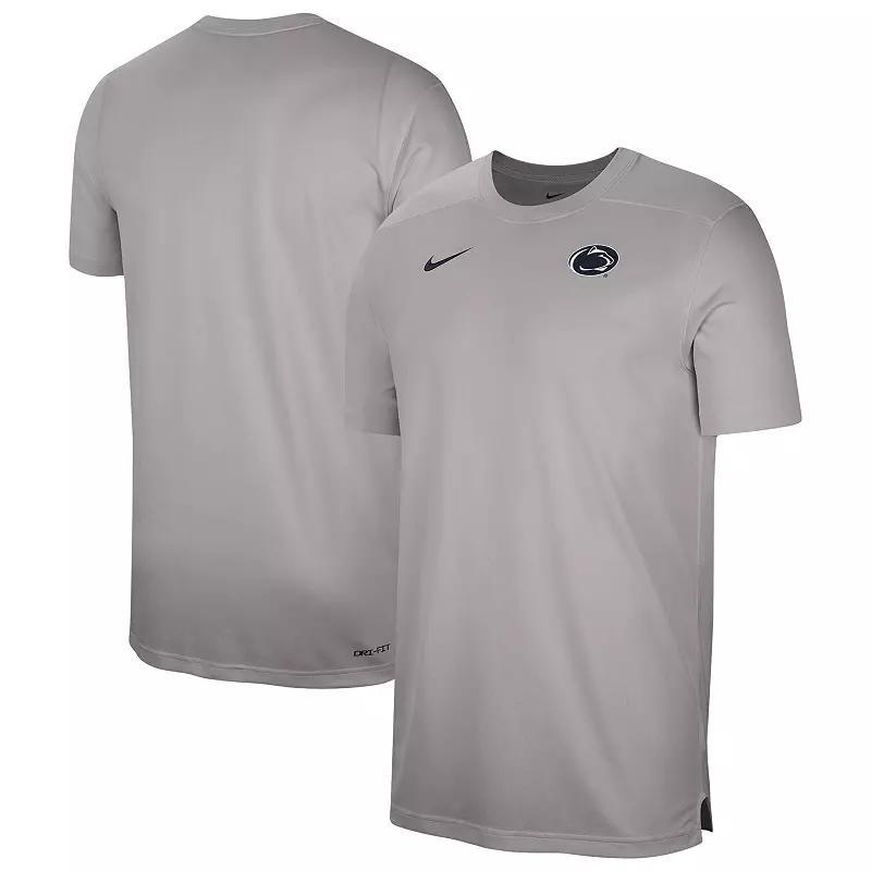 Mens Nike Heather Gray Penn State Nittany Lions Sideline Coaches Performance Top Product Image