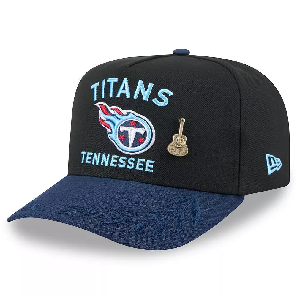 Men's New Era Black/Navy Tennessee Titans 2025 NFL Draft On Stage A-Frame 59FIFTY Fitted Hat, Size: 8 Product Image