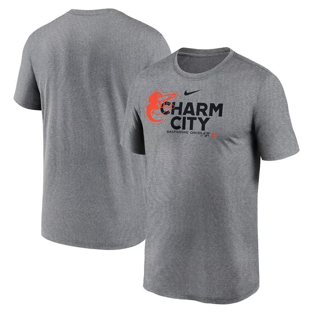 Men's Nike Heathered Charcoal Baltimore Orioles Local Rep Legend Performance T-Shirt, Size: 2XL Product Image