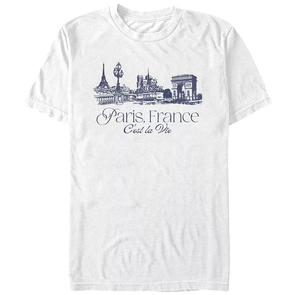 Men's Paris, France C'est La Vie Graphic Tee, Size: Medium, White Product Image