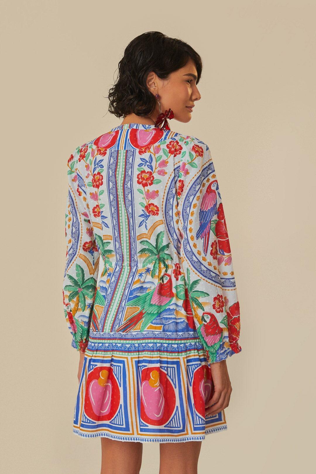 Off-White Flowers Beach Mini Dress Product Image