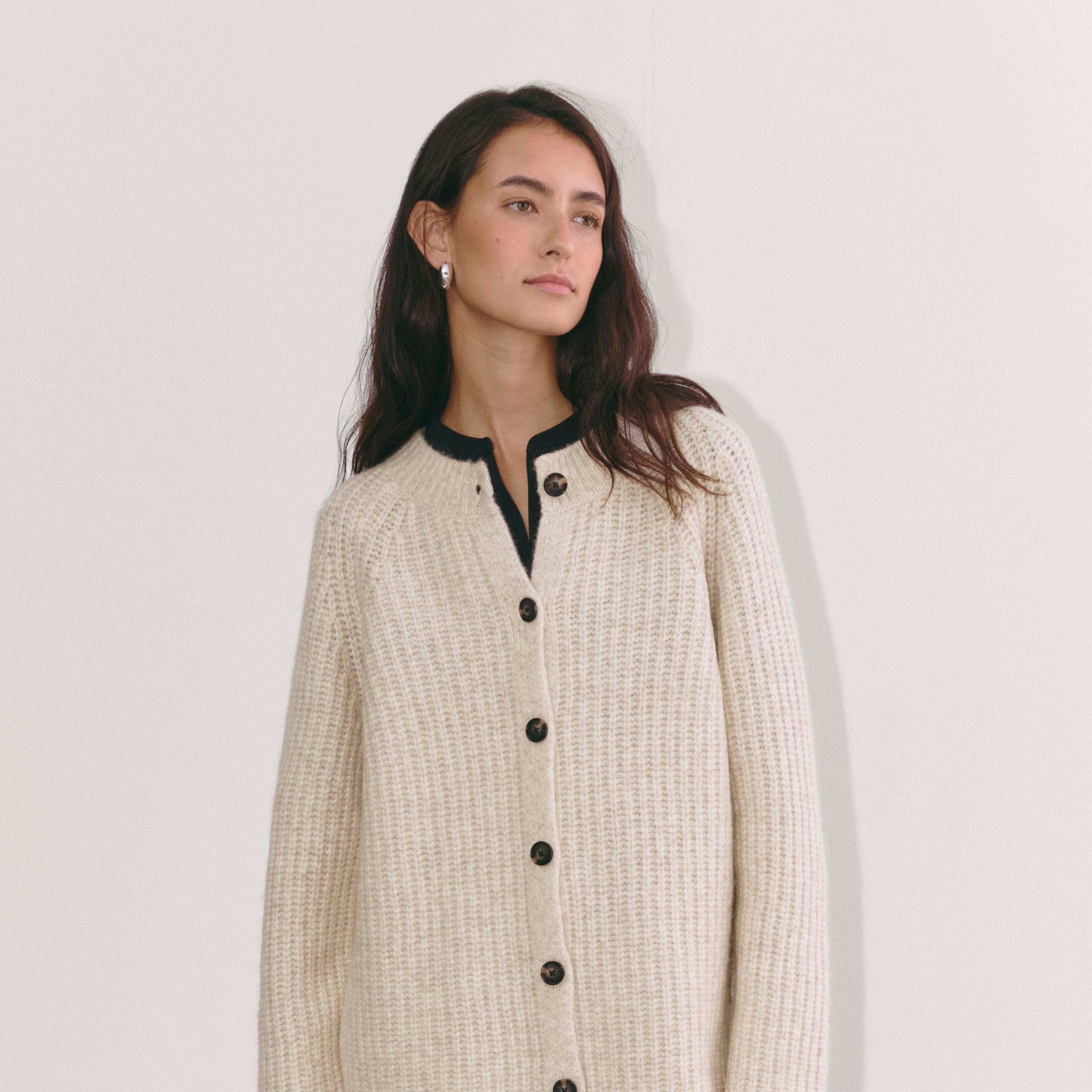 The Fisherman Cardigan in Cloud Product Image