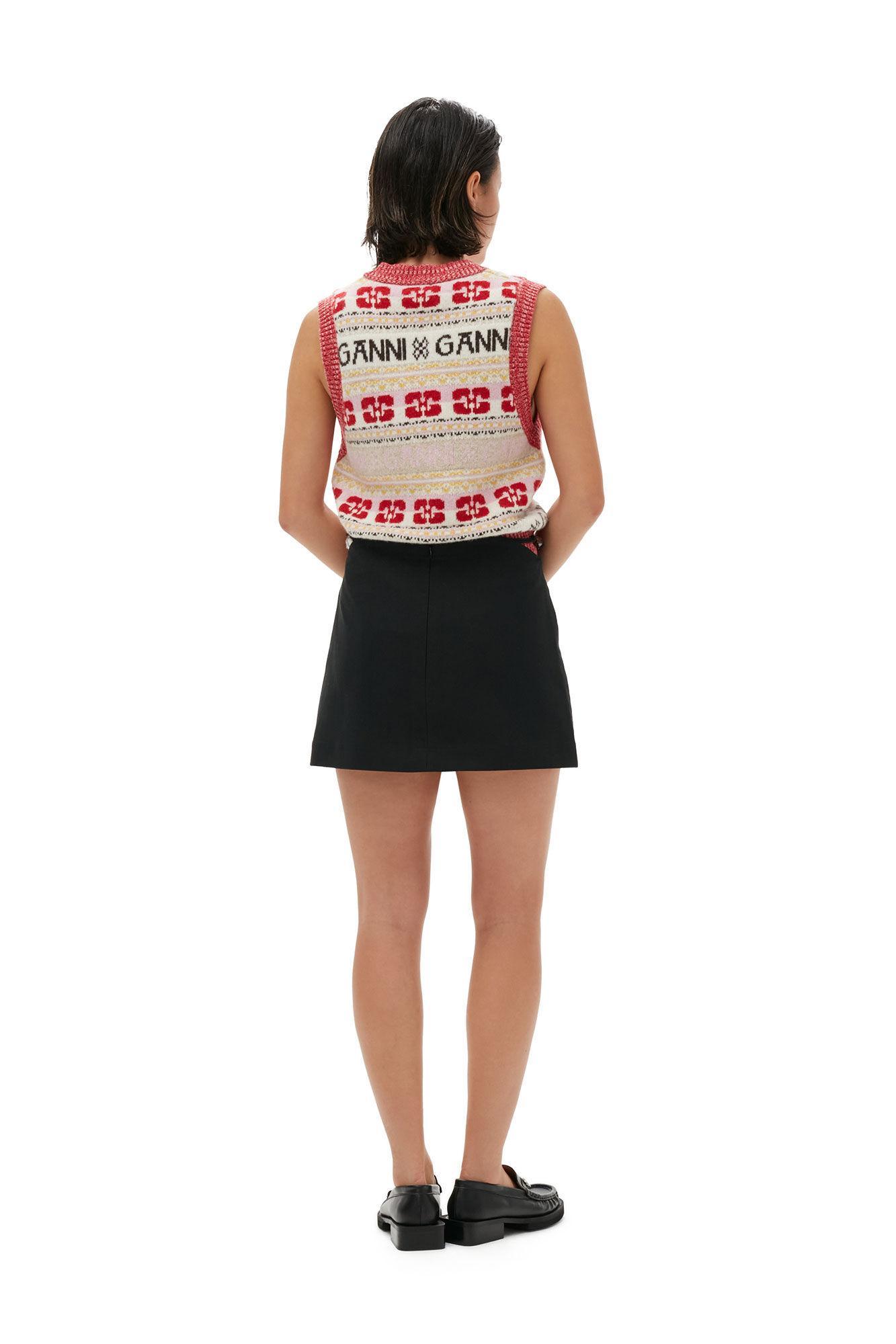 Cotton Suiting Mini Skirt Product Image