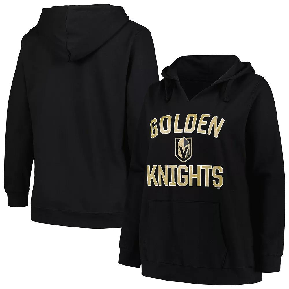 Women's Profile Black Vegas Golden Knights Plus Size Arch Over Logo Pullover Hoodie, Size: 1XL, Lvk Black Product Image