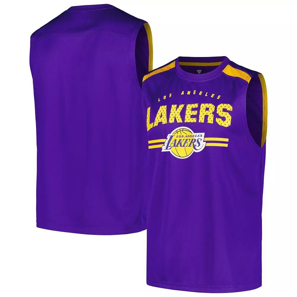 Men's Fanatics Purple Los Angeles Lakers Birdseye Muscle Tank Top, Size: Small Product Image