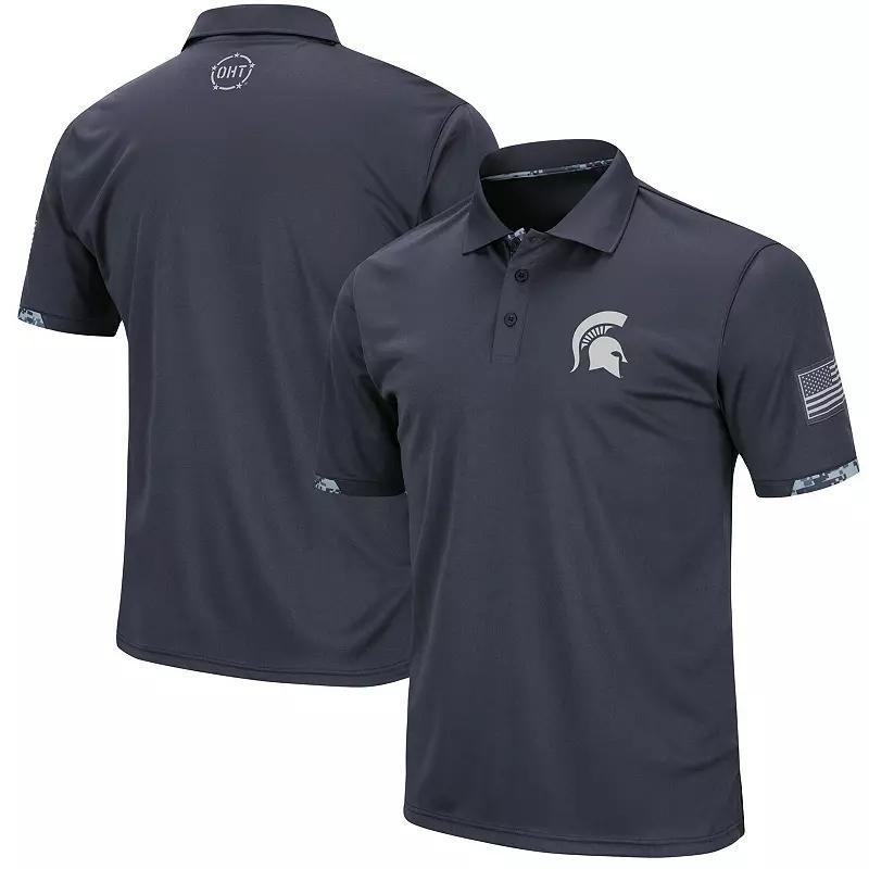 Mens Colosseum Charcoal Michigan State Spartans OHT Military Appreciation Digital Camo Polo Product Image