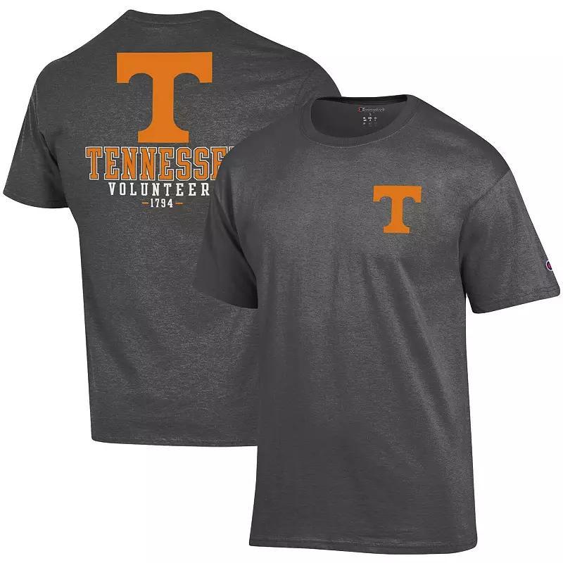 Mens Champion Heathered Gray Tennessee Volunteers Stack 2-Hit T-Shirt Product Image
