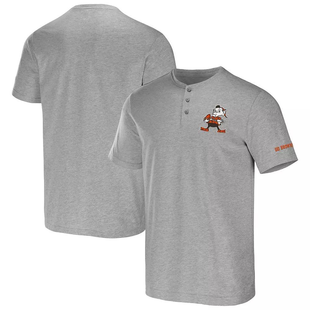 Men's NFL x Darius Rucker Collection by Fanatics Heather Gray Cleveland Browns Henley T-Shirt, Size: Small, Grey Product Image