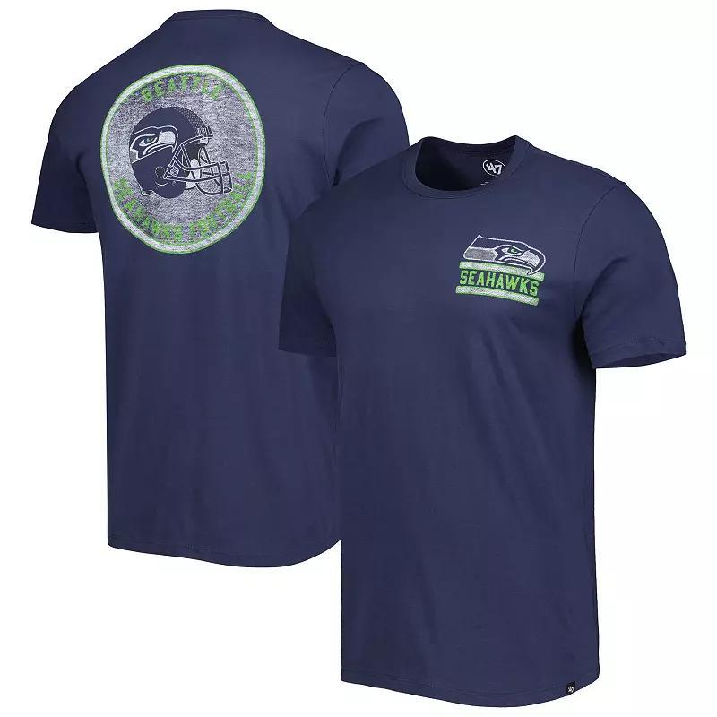 Men's '47 College Navy Seattle Seahawks Open Field Franklin T-Shirt, Size: Large, Blue Product Image