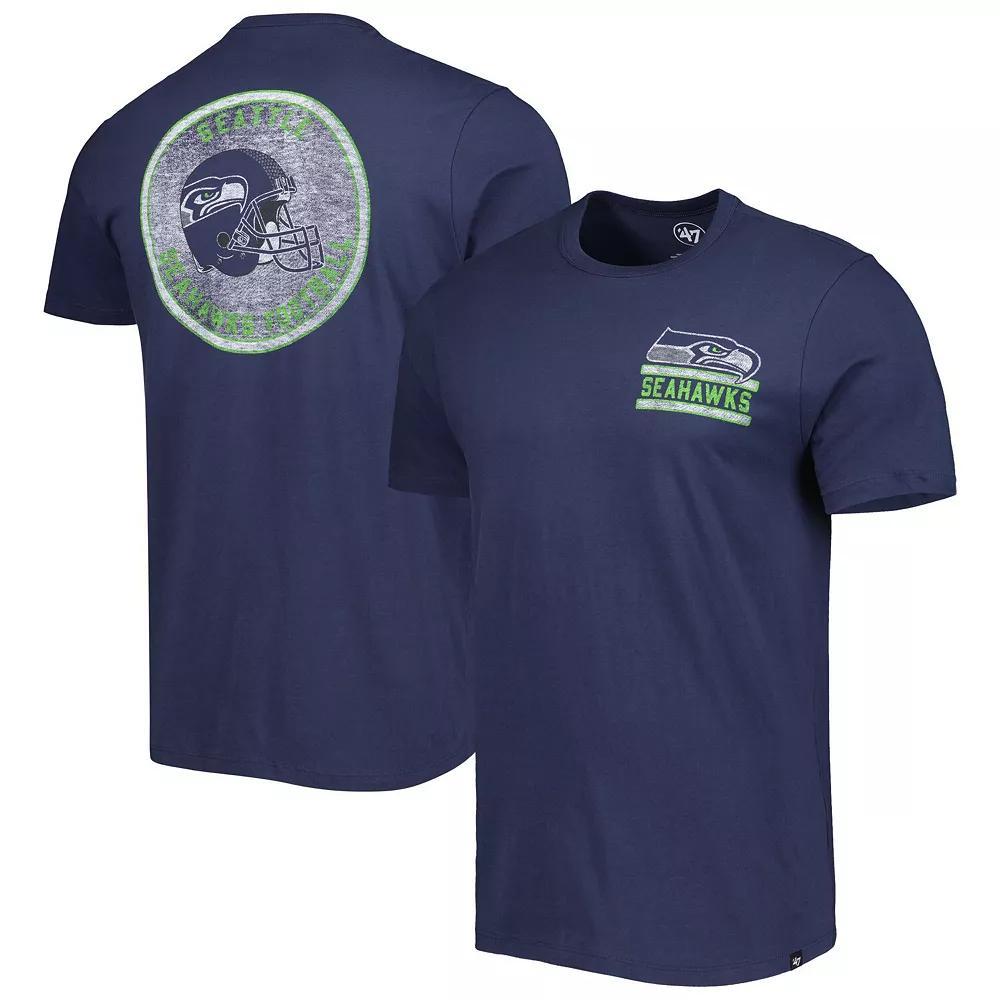 Men's '47 College Navy Seattle Seahawks Open Field Franklin T-Shirt, Size: Large, Blue Product Image