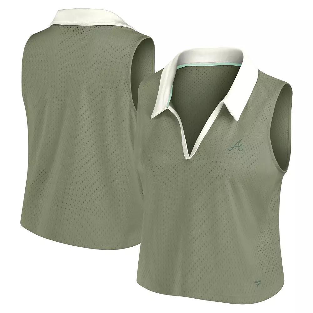 Women's Fanatics Olive Atlanta Braves Studio Wellness V-Neck Tank Top, Size: Medium, Team Product Image
