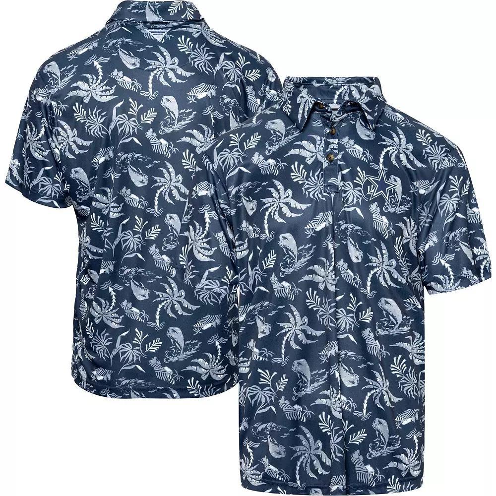 Men's Columbia Navy Dallas Cowboys Super Terminal Tackle Omni-Shade Polo, Size: Small, Blue Product Image