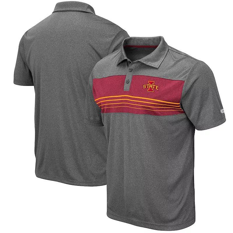 Men's Colosseum Heathered Charcoal Wisconsin Badgers Smithers Polo, Size: Small Product Image
