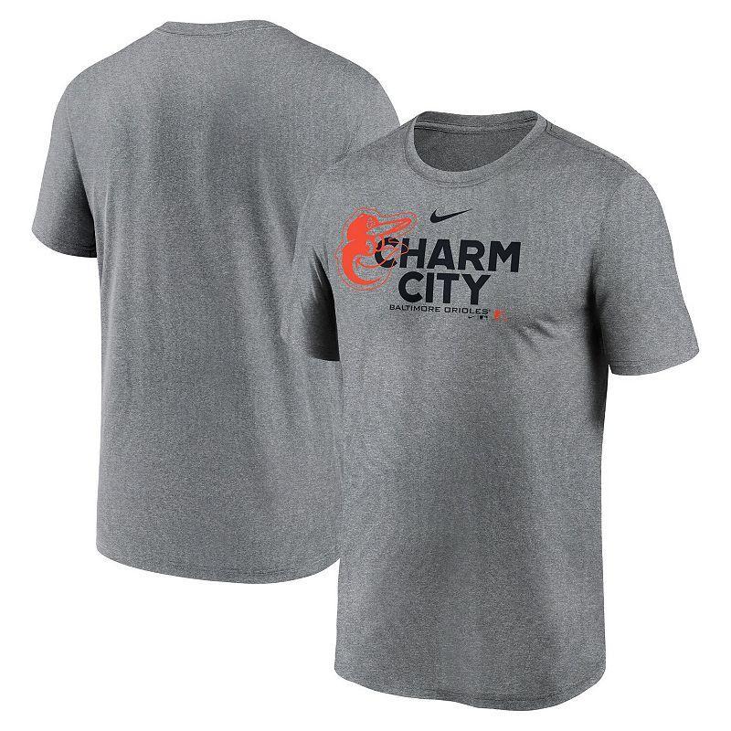Men's Nike Heathered Charcoal Baltimore Orioles Local Rep Legend Performance T-Shirt, Size: 2XL Product Image