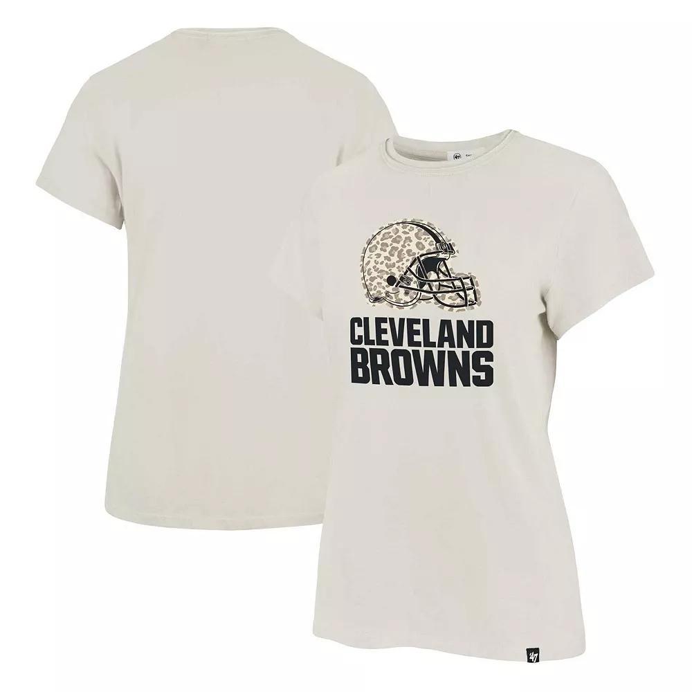 Women's '47 Cream Cleveland Browns Panthera Frankie T-Shirt, Size: Medium, Beige Product Image
