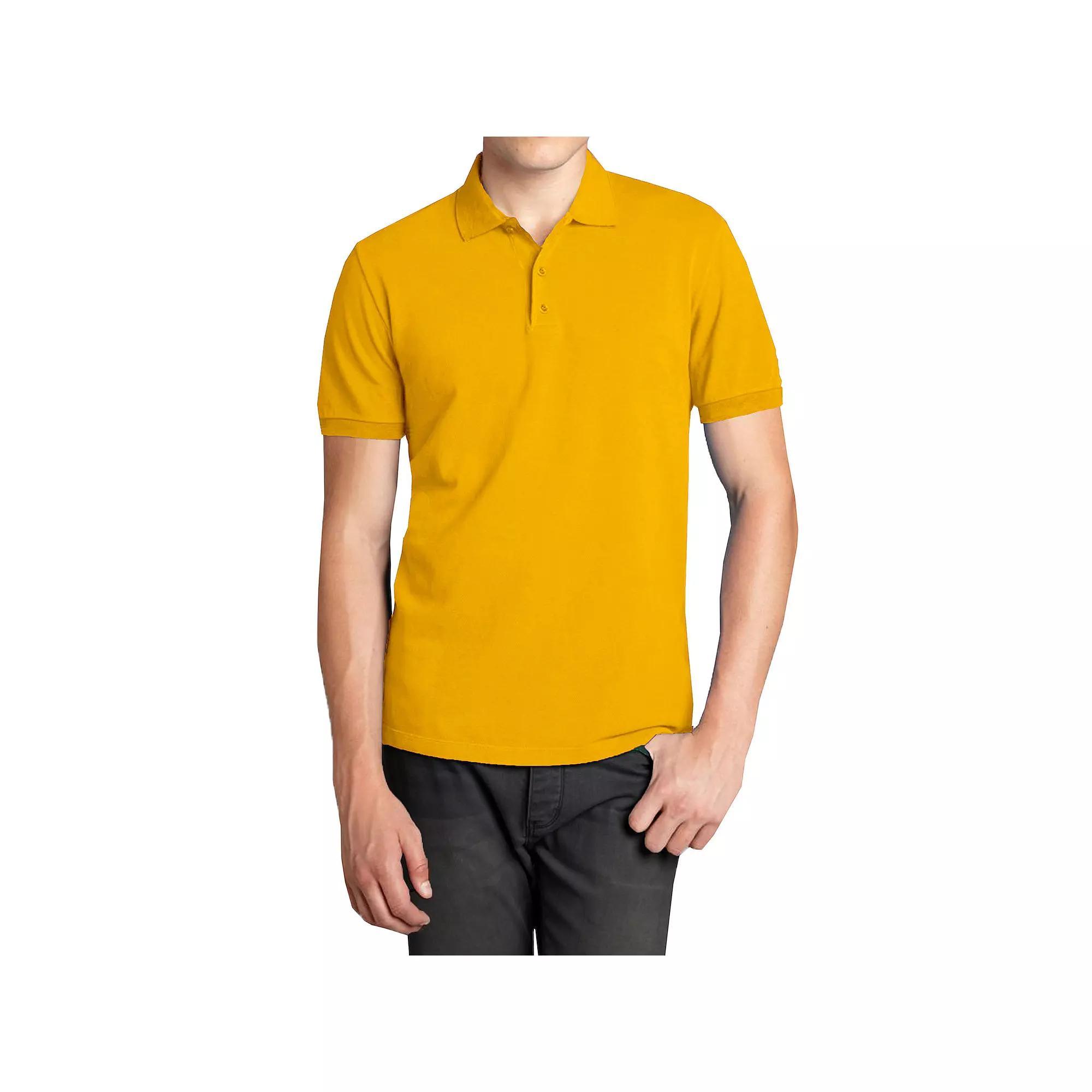 Men's Galaxy Short Sleeve Pique Polo, Size: XXL, Gold Product Image
