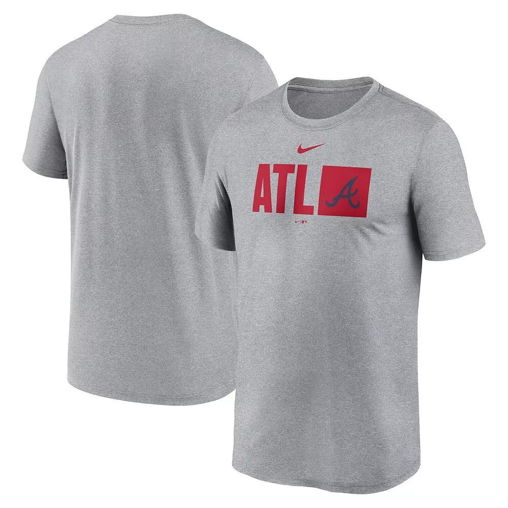 Men's Nike  Heather Gray Atlanta Braves Tricode Legend T-Shirt, Size: 2XL, Grey Product Image
