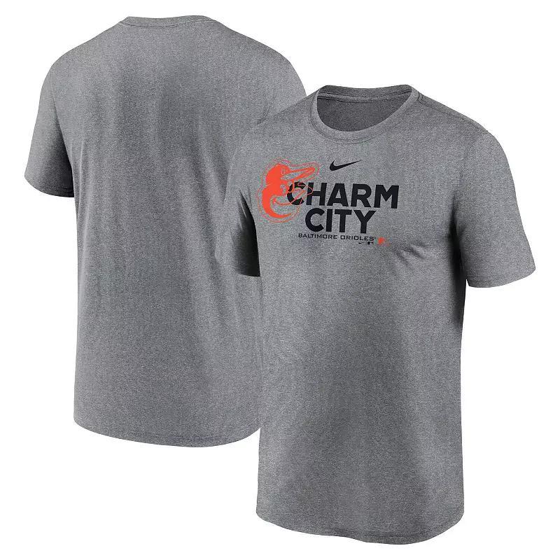Men's Nike Heathered Charcoal Baltimore Orioles Local Rep Legend Performance T-Shirt, Size: 2XL Product Image
