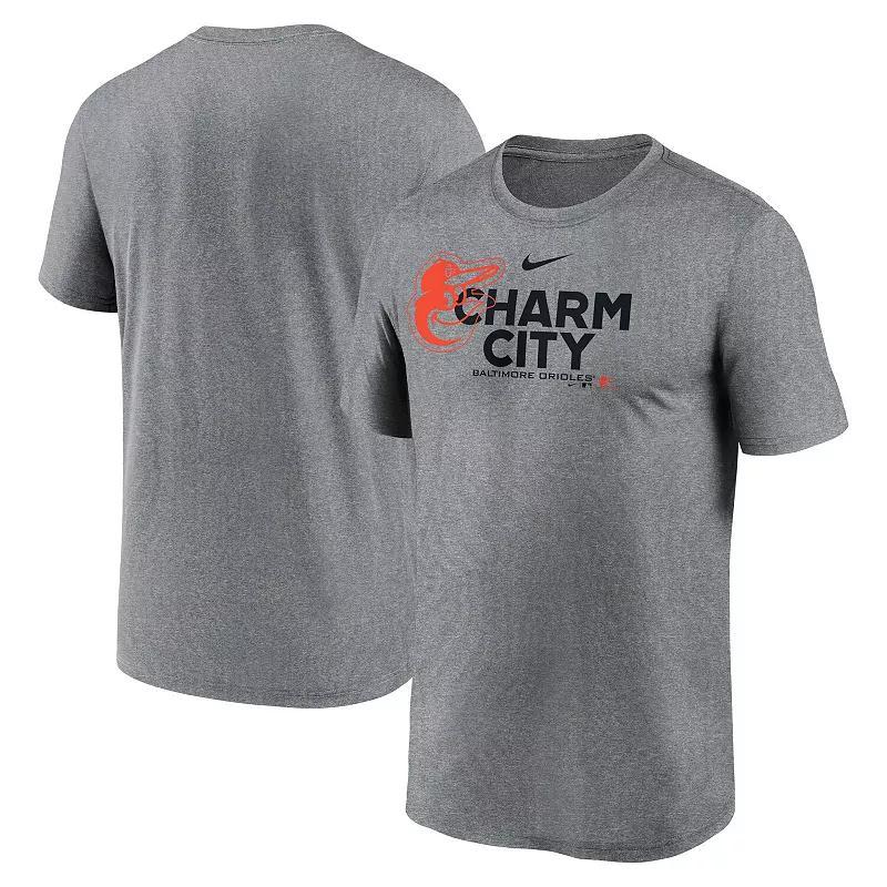 Men's Nike Heathered Charcoal Baltimore Orioles Local Rep Legend Performance T-Shirt, Size: 2XL Product Image