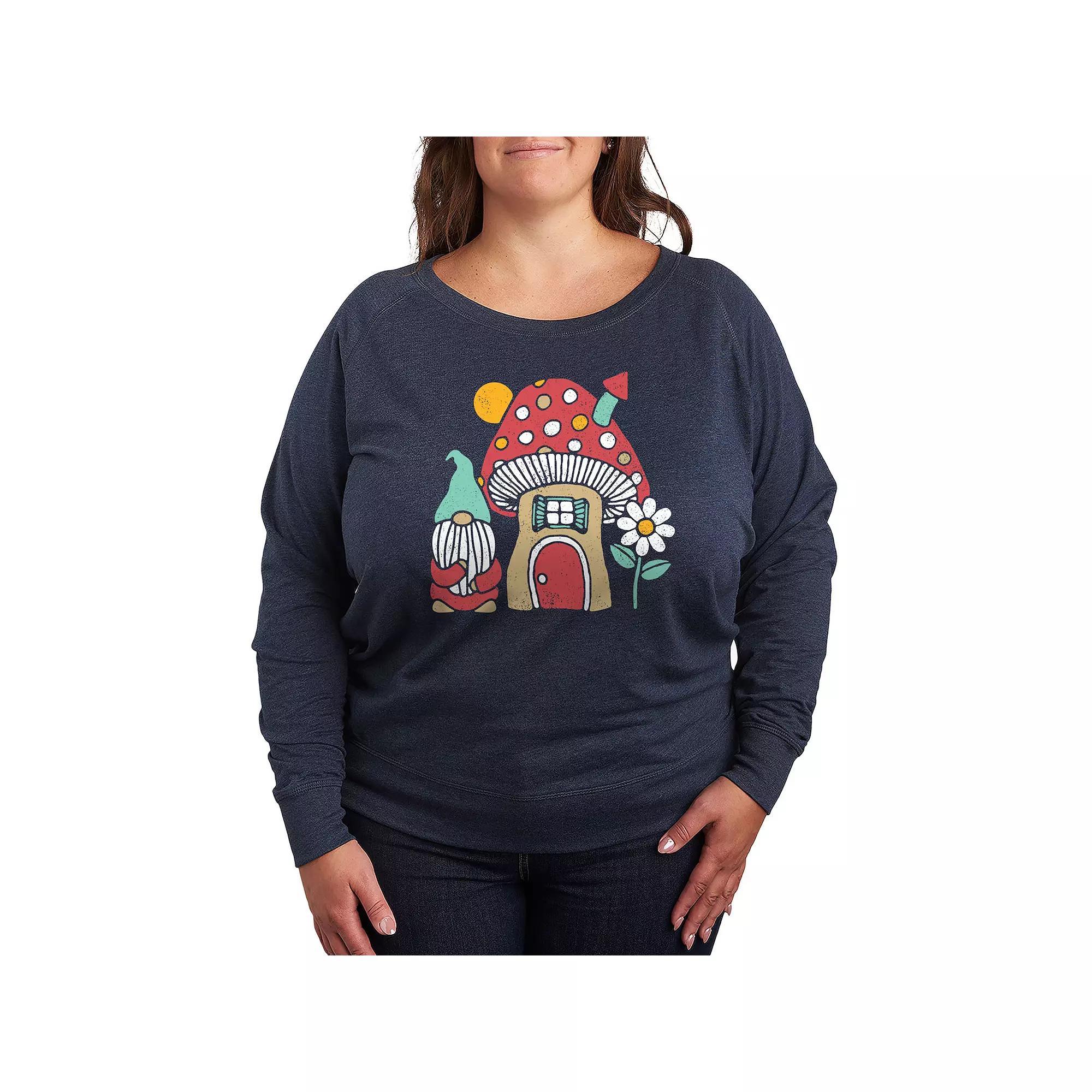 Disneys Lilo & Stitch Plus Size Halloween Ghosts French Terry Long Sleeve Tee, Womens Heather Grey Product Image