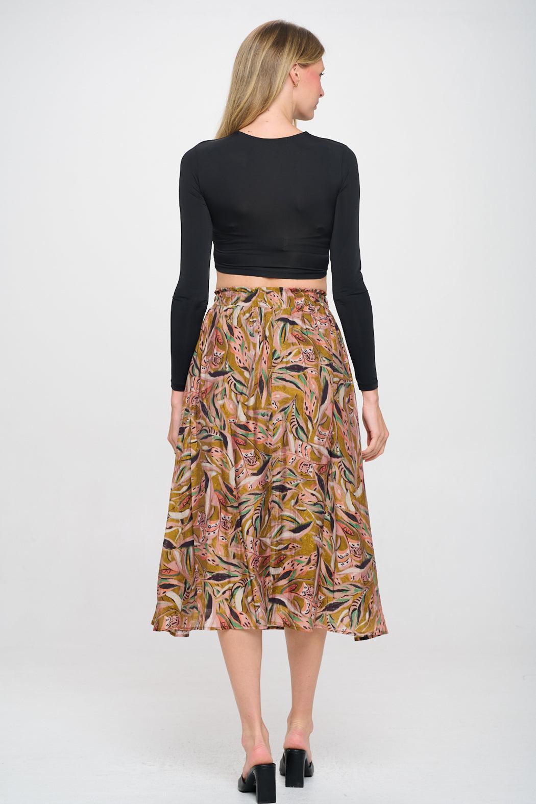Autumn Leaves Olive Anna Skirt Product Image