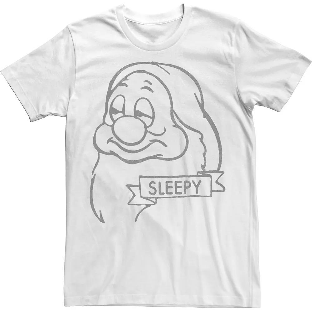 Disney's Snow White Sleepy Line Art Big Face Men's Tee, Size: XXL Product Image