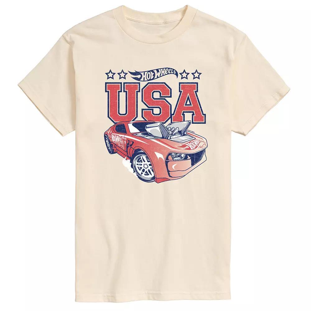 Mens Hot Wheels USA Graphic Tee Ivory Product Image